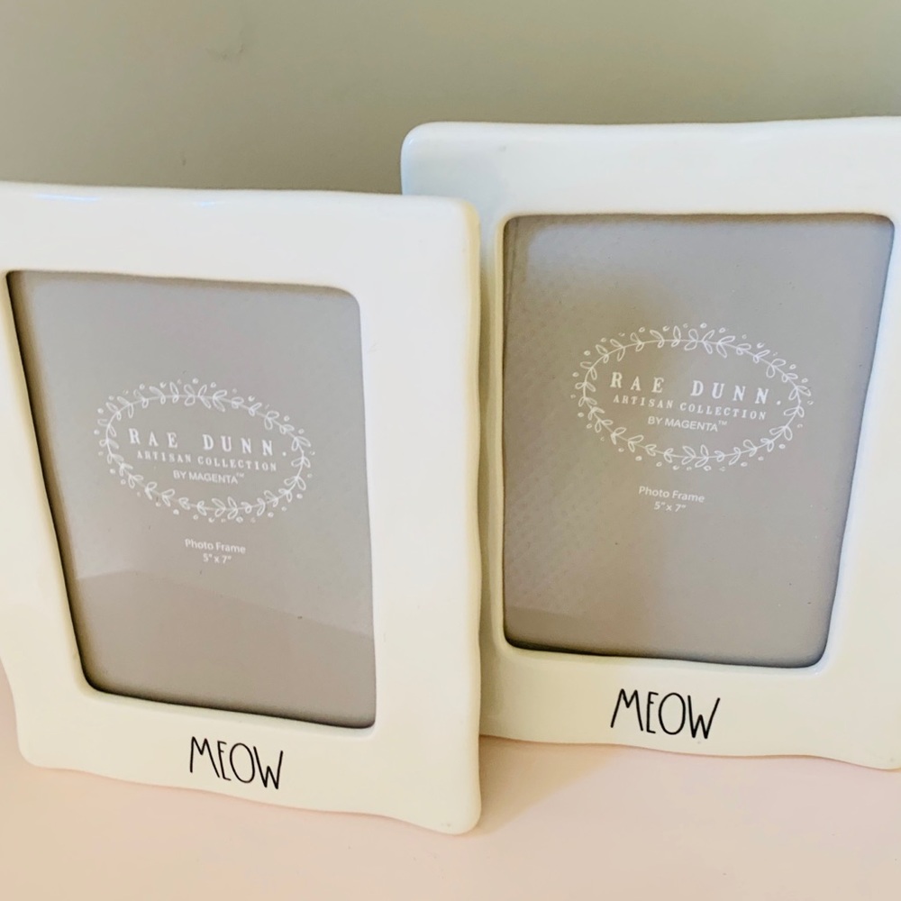 Rae Dunn Set of (2)  “Meow” Frames
